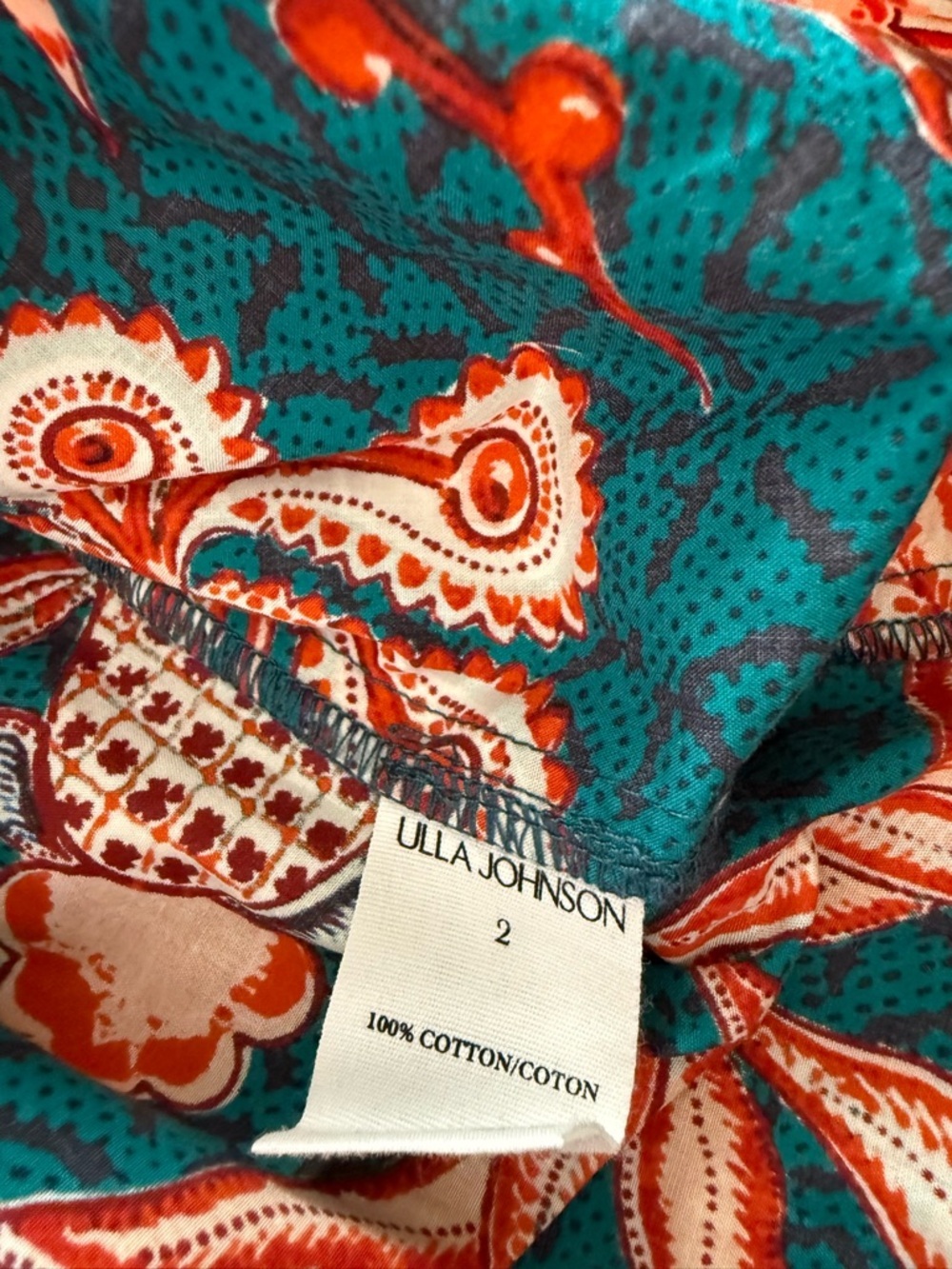 Ulla Johnson Women’s Evelyn Top Delphinium Print Size 2 - Picture 10 of 11